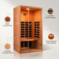 1 Person Extendable FAR Infrared Sauna for Home, Hemlock Wood Low EMF 6 Carbon Heaters Indoor Saunas with LED Lights, Bluetooth Speaker, Digital Control Panel, and Seating Bench