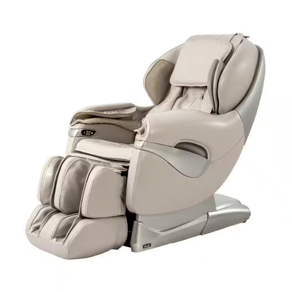 Pro 8500 Series Tan Faux Leather Reclining 2D Massage Chair with Zero Gravity, Foot and Calf Massage, Heated Seat