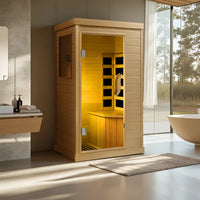 Far Infrared Wood Sauna Box ,Traditional Sauna Room Indoor Home Spa Low-Emf Dry Saunas Single Person Spa Canada Hemlock,