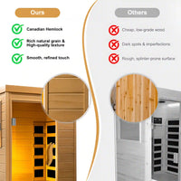 Far Infrared Wood Sauna Box ,Traditional Sauna Room Indoor Home Spa Low-Emf Dry Saunas Single Person Spa Canada Hemlock,