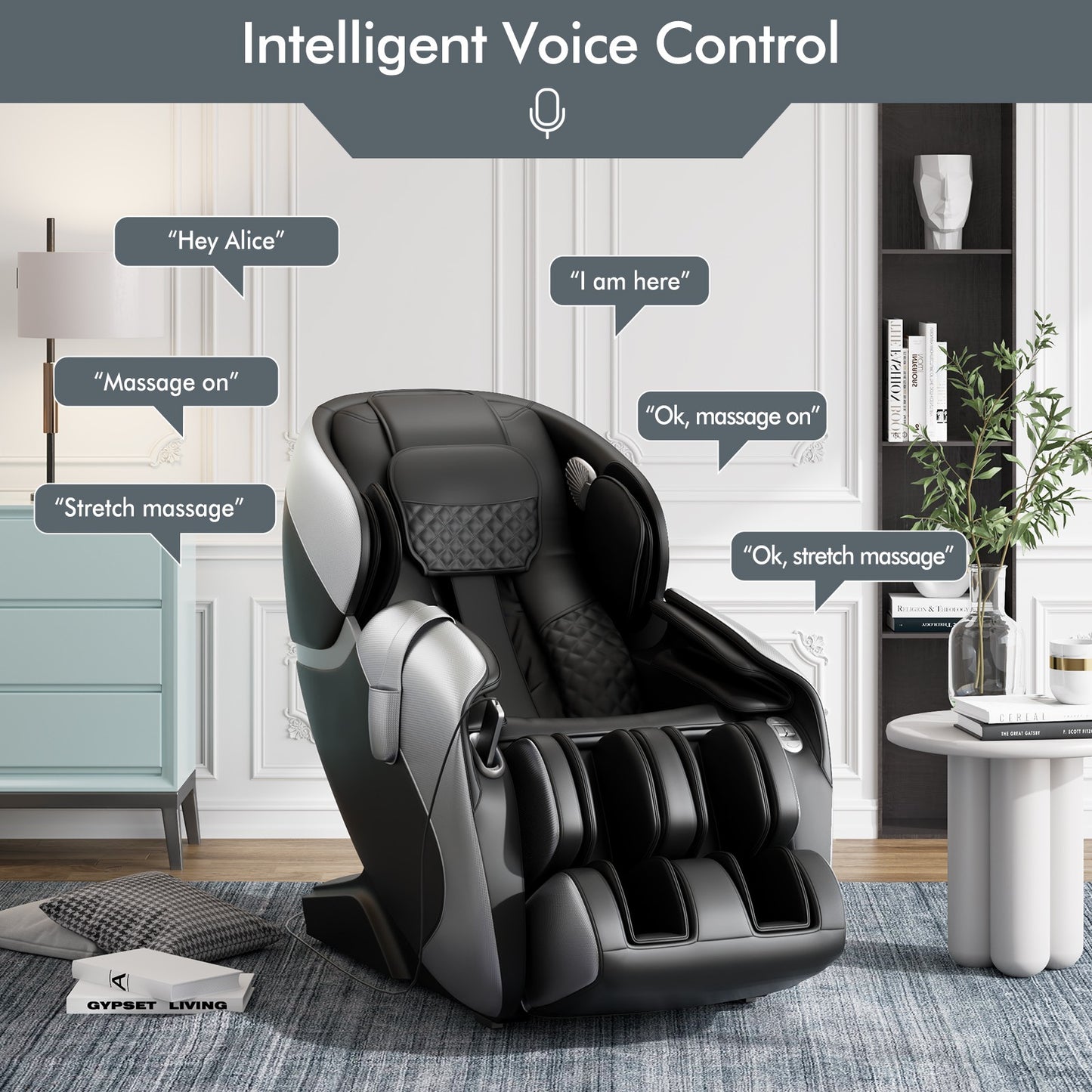 SL Track Full Body Zero Gravity Massage Chair W/ Voice Control Heat Foot Roller