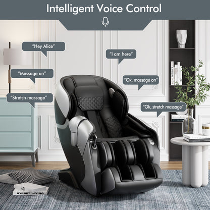 SL Track Full Body Zero Gravity Massage Chair W/ Voice Control Heat Foot Roller