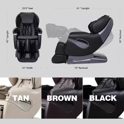 Pro 8500 Series Tan Faux Leather Reclining 2D Massage Chair with Zero Gravity, Foot and Calf Massage, Heated Seat
