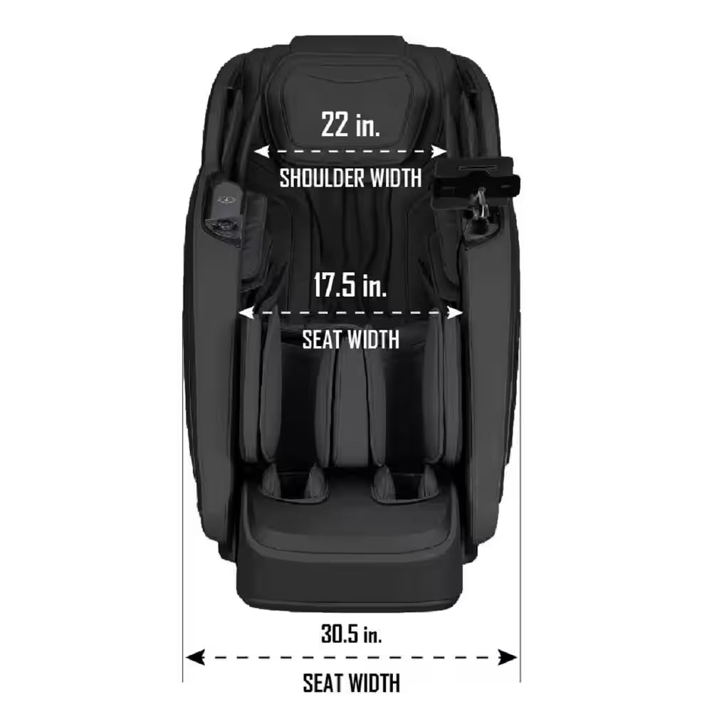 Pro 8500 MAX Black Faux Leather Reclining 4D Massage Chair with Zero Gravity, Heated Lumbar, Extended Dual Rail Tracks