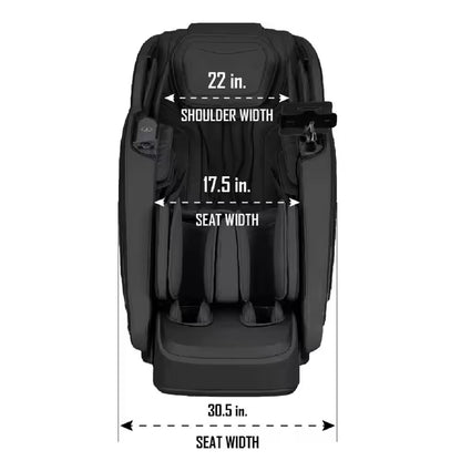 Pro 8500 MAX Black Faux Leather Reclining 4D Massage Chair with Zero Gravity, Heated Lumbar, Extended Dual Rail Tracks