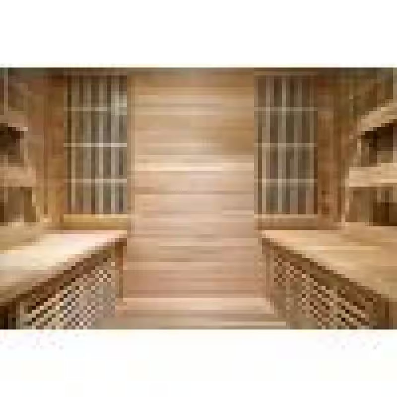 Roslyn 4-Person Indoor Infrared Sauna in Cedar with Side Bench Seating, Chromatherapy, 10-Heater Panels and Bluetooth