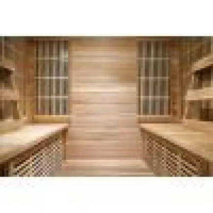 Roslyn 4-Person Indoor Infrared Sauna in Cedar with Side Bench Seating, Chromatherapy, 10-Heater Panels and Bluetooth