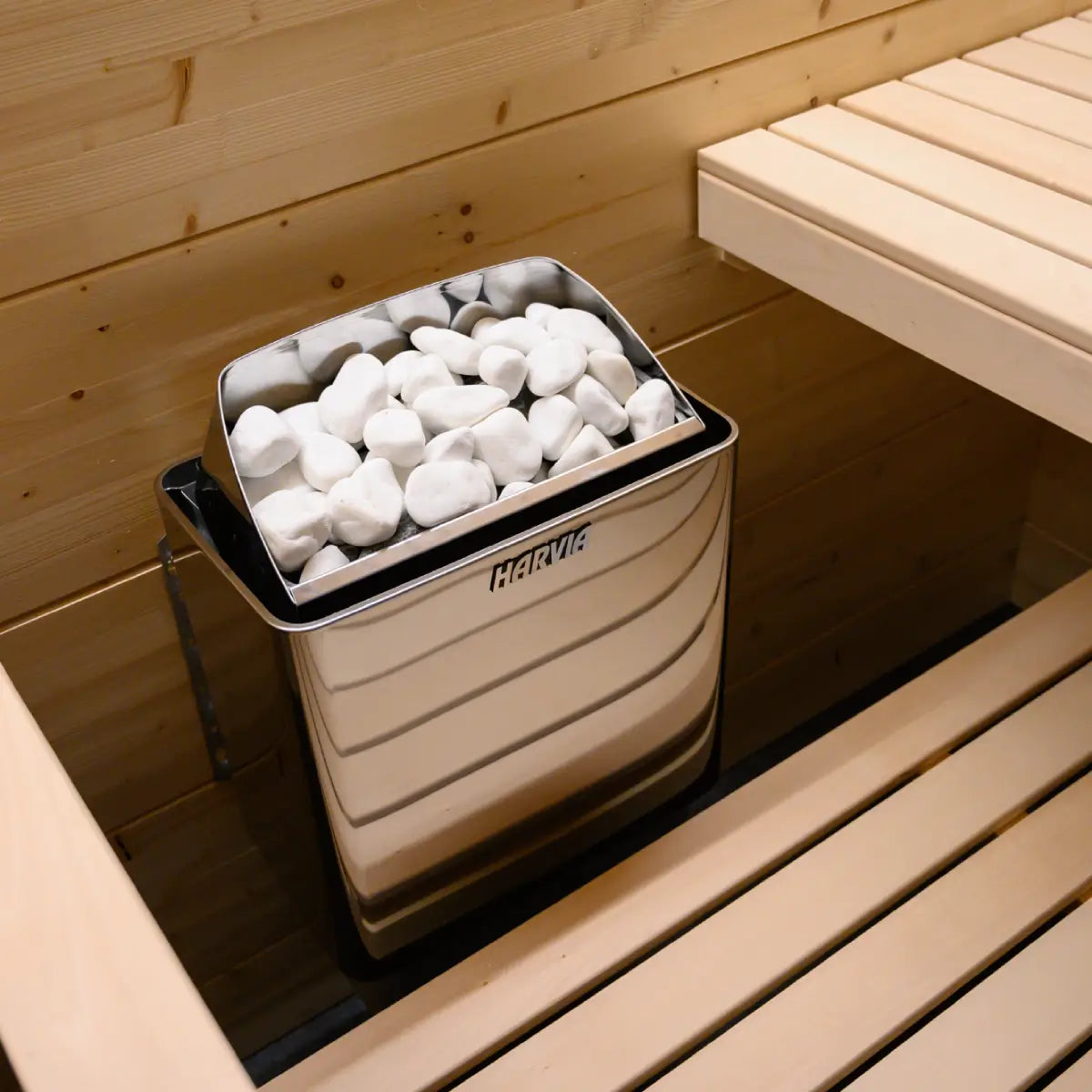 Harvia KIP80B Stainless Steel 8KW Sauna Heater with built-in control - Finnish Sauna Builders