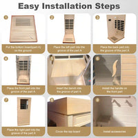 Far Infrared Wood Sauna Box ,Traditional Sauna Room Indoor Home Spa Low-Emf Dry Saunas Single Person Spa Canada Hemlock,