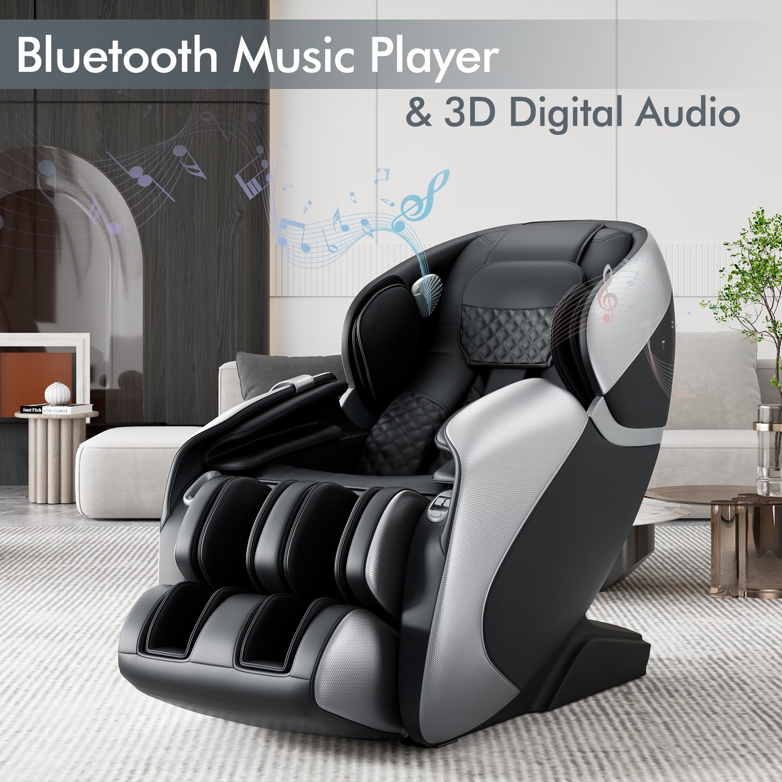 SL Track Full Body Zero Gravity Massage Chair W/ Voice Control Heat Foot Roller