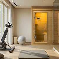 Far Infrared Wood Sauna Box ,Traditional Sauna Room Indoor Home Spa Low-Emf Dry Saunas Single Person Spa Canada Hemlock,