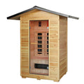 Burlington 2-Person Outdoor Infared Sauna in Hemlock with Weatherproof Cabin, Metal Roof and Bluetooth Sound System